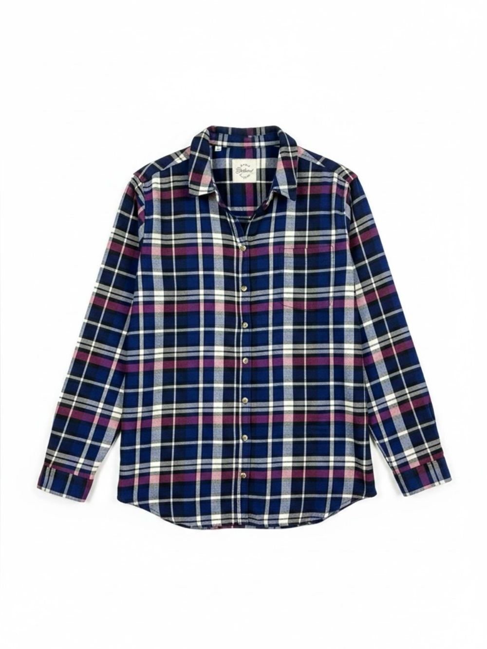 JACHS Girlfriend Plaid Flannel Shirt Fleece Soft Button Down Women’s Large